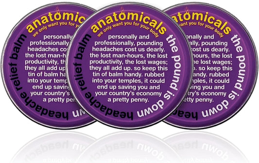 Anatomicals Headache Relief Balm 20G - The Pound Is Down, 3 Pack