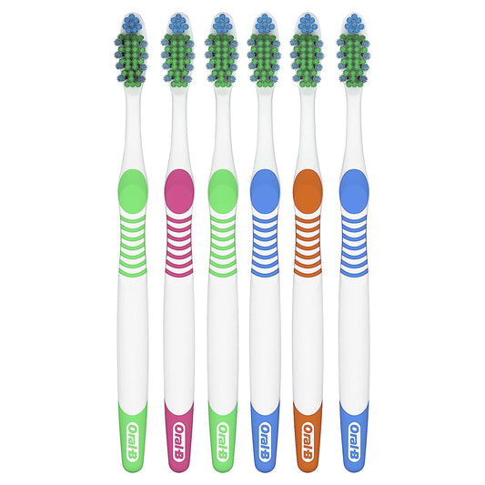 Oral-B Bacteria Blast Toothbrush, Medium, 6 Count