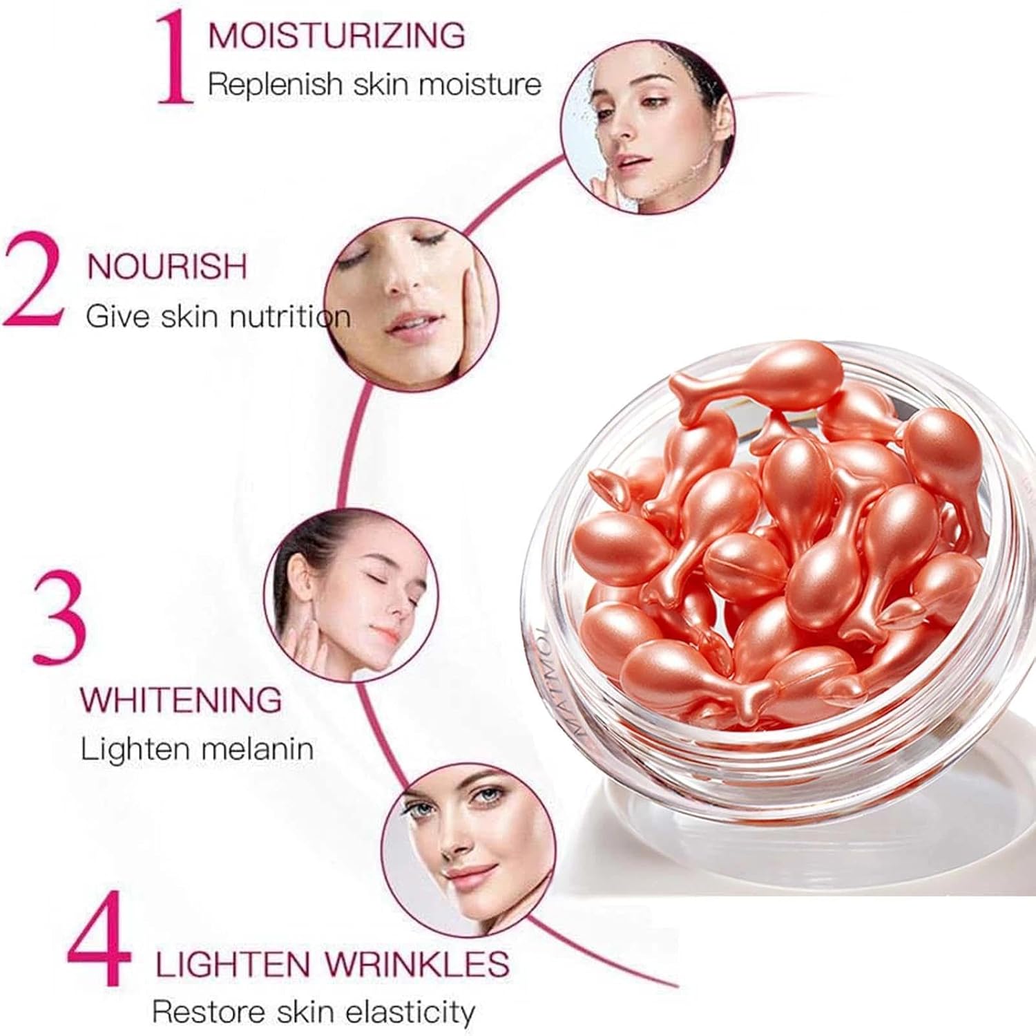 Face Moisturizing Essence Capsules For Skin - Face Serum For Women - Skincare Glow Boosting For Radiant 30Pcs