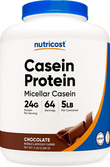 Nutricost Casein Protein Powder 5 Chocolate - Micellar Casein, Gluten Free, Non-GMO