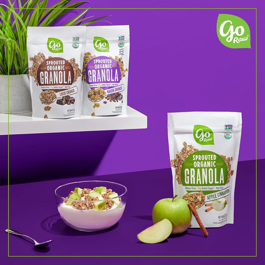 Go Raw Organic Sprouted Granola, Apple Cinnamon, 6 Ct Box Of 8 Oz Bags