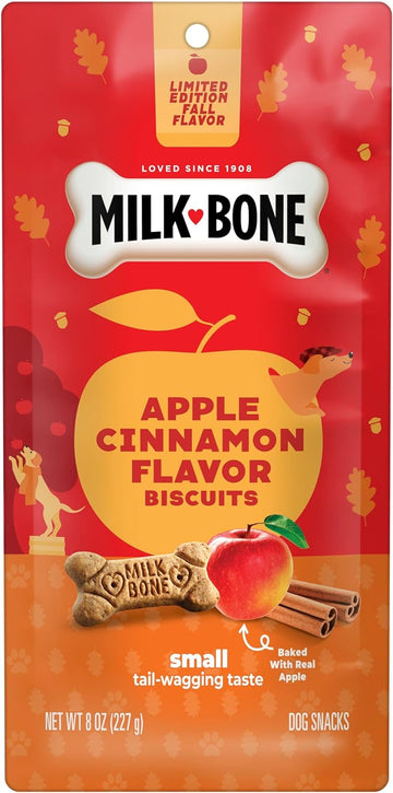 Milk-Bone Limited Edition Apple Cinnamon Flavor Biscuit Dog Treats, 8 Ounce