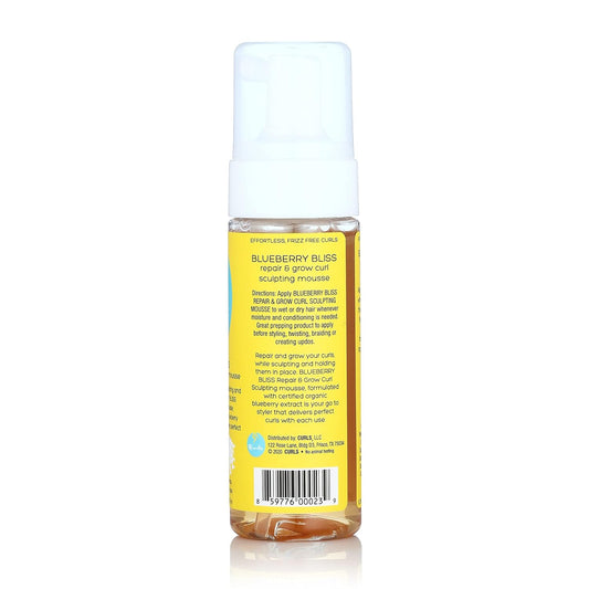 Curls Blueberry Bliss Sculpting Mousse - 5.75 Oz, For Textured, Coily, And Curly Hair, Styling Hair Mousse Great For Twist Outs And Wash & Go'S