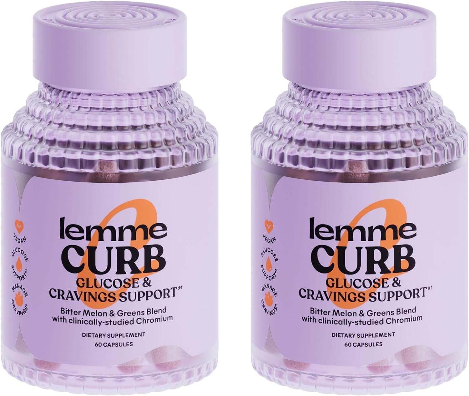 Lemme Curb - Cravings, Glucose Metabolism, Weight Management Support, Clinically Studied Chromium Picolinate, Bitter Melon, Ceylon Cinnamon, Potassium & Greens Superfood, Vegan - 60 Count (Pack of 2)