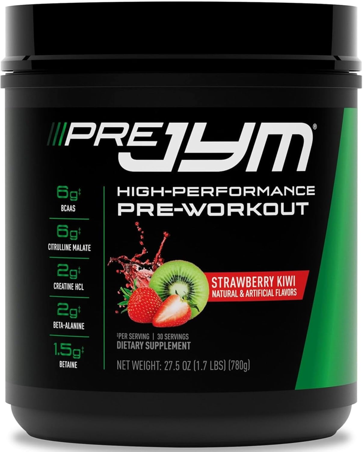 Jym Supplement Science Pre Jym Black Cherry Pre Workout Powder For Men & Women, Bcaas, Nootropics, Creatine Hci, Citrulline, Beta-Alanine, Betaine, Taurine, Huperzine, 30 Servings