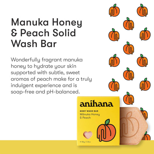 Anihana Body Wash Bar With Coconut Oil And Aloe Vera, Soap Free, Moisturizing, Gentle, Soft Skin Care, Refreshing Raspberry & Lime Scent 2.8 Oz