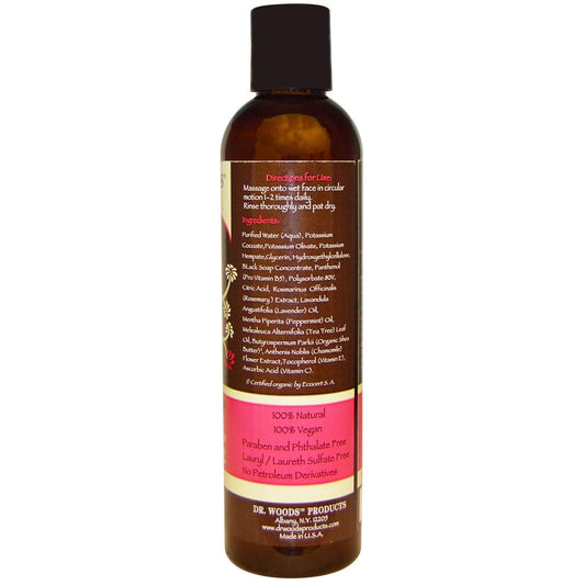Dr. Woods: Facial Cleanser Black Soap & Organic Shea Butter, 8 Oz : Beauty & Personal Care