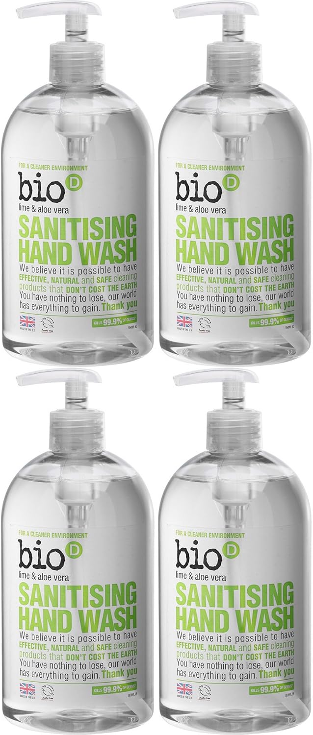 (4 PACK) - Bio-D - Sanitising Hand Wash Lime/Aloe | 500ml | 4 PACK BUNDLE
