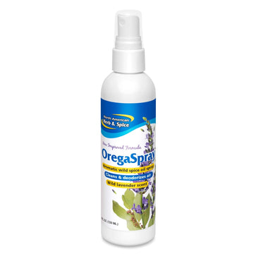 North American Herb & Spice Oregaspray - 4 Fl. Oz. - All-Natural Surface Cleaner, Air Deodorizer, & Vegetable Wash - Includes Clove, Cumin, Lavender, Oregano Oil - Non-Gmo