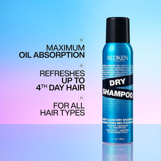 Redken Deep Clean Dry Shampoo | Instantly Refreshes Hair & Absorbs Oil In Between Washes | No Buildup Or Residue | Fragrance-Free | For All Hair Types, For Dark Or Light Hair