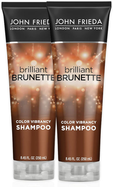 John Frieda Brilliant Brunette Shampoo, Multi-Tone Color Protecting Shampoo, Helps Unlock Vibrant Color, 8.45 Ounce (2 Pack)