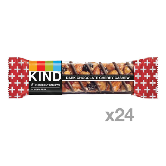 Kind Bars, Dark Chocolate Cherry Cashew, Healthy Snacks, Gluten Free, 24 Count