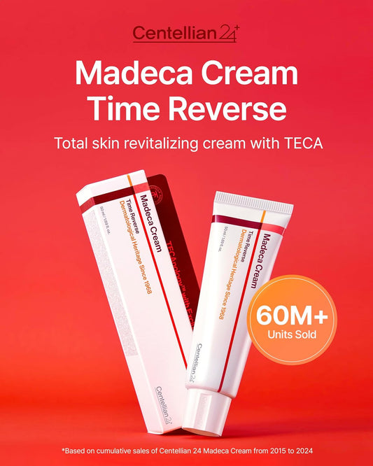 Centellian 24 Valentines Day Gifts Madeca Cream Time Reverse (Season 7, 1.69Fl Oz, Pack Of 2) Advanced Fast-Absorbing & Nourishing Cream, Hydrates, Reduces Wrinkles, Korean Skin Care