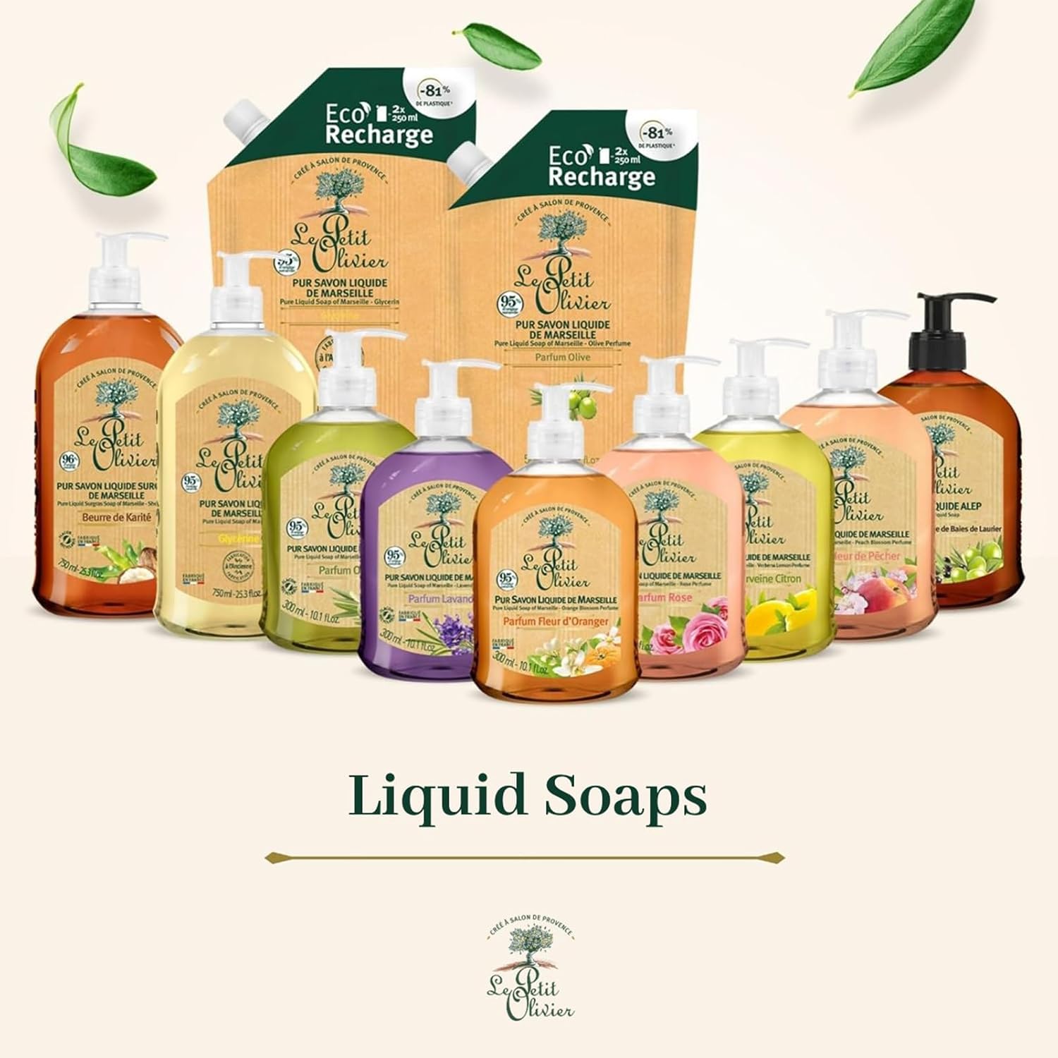 Le Petit Olivier Pure Marseille Liquid Soap - Lavender Perfume - Gently Cleanses Skin - Delicately Perfumed - Vegetable Origin Based - 10.1 Oz : Bath Soaps : Beauty & Personal Care