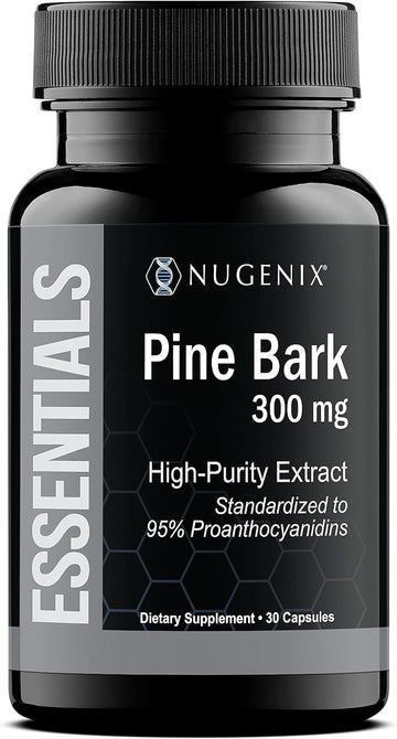 Nugenix Essentials Pine Bark Extract, 300mg, 95% Proanthocyanidins Pine Bark Supplement for Men - 30 Count