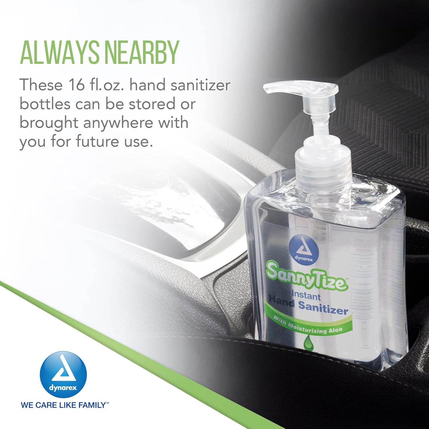 Dynarex SannyTize Hand Sanitizer Gel – 16 oz. Square Bottle w/Pump, Infused with Aloe Vera & Eliminates 99% of Common Germs, Clear, 1 Box of 12 SannyTize Hand Sanitizer 16 oz. Square Bottles w/Pump : Health & Household