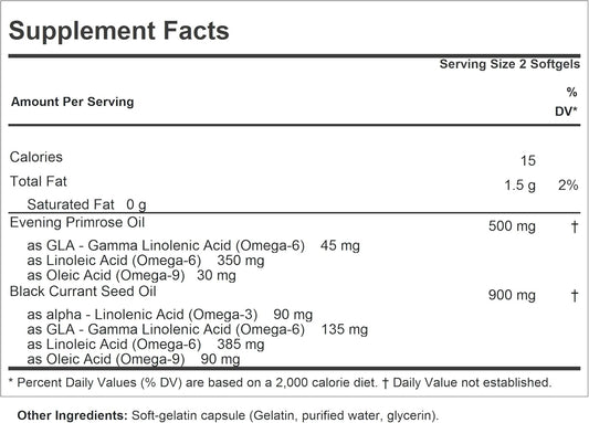 Andrew Lessman Evening Primrose And Black Currant Seed Oil 60 Softgels - Soothes Physical Discomfort And Mood Swings Due To Menstrual Cycle, With Gamma-Linolenic, Omega-6 Fatty Acids, No Additives