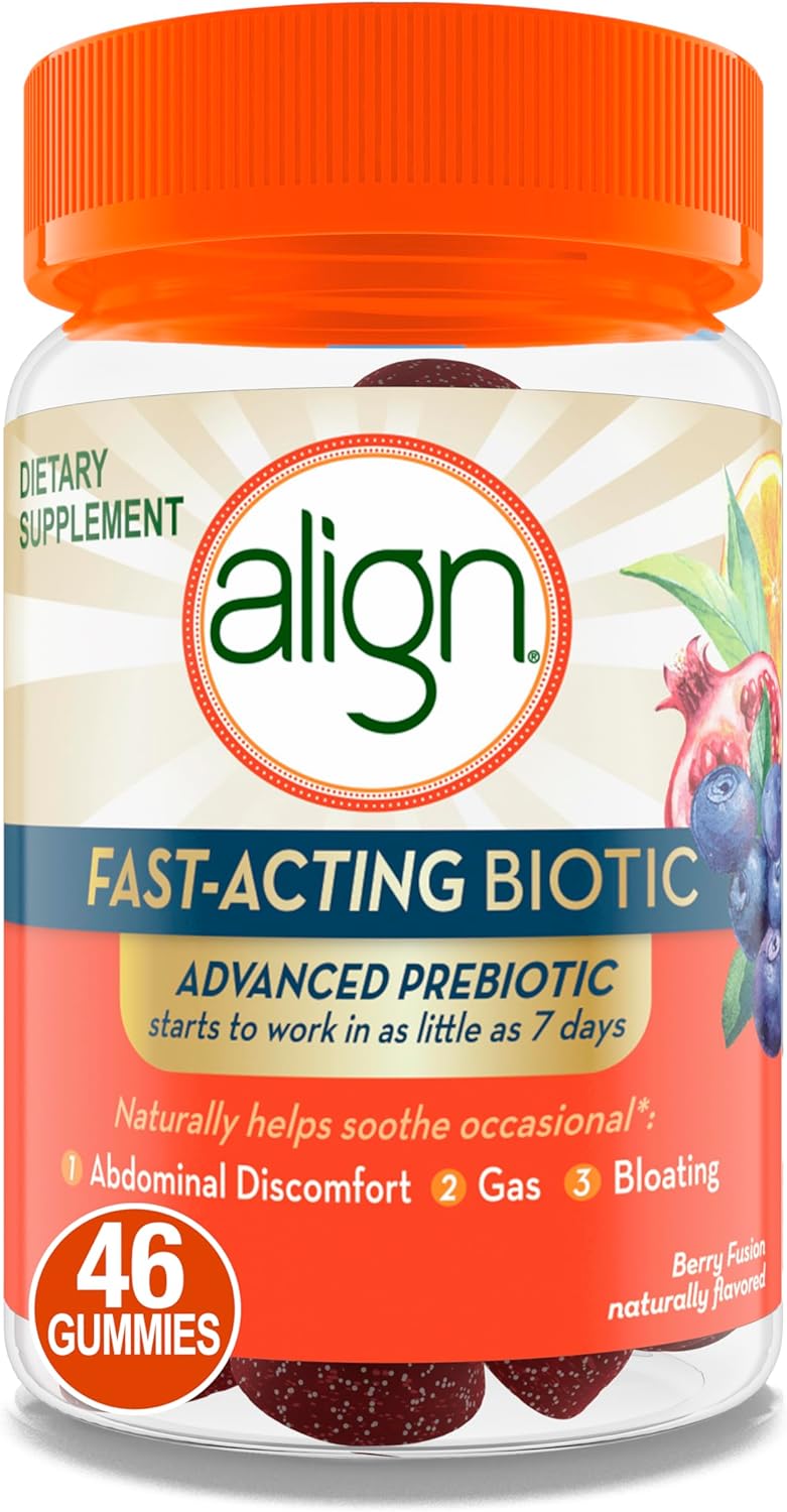 Align Advanced Prebiotic Supplement, Fast-Acting Biotic Gummies, Advanced Prebiotic for Women and Men, Works In As Little As 7 days*, 46 Gummies