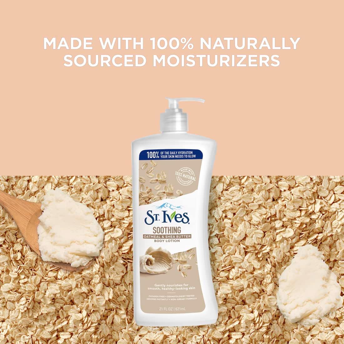 St. Ives Soothing Hand And Body Lotion Moisturiser For Dry Skin Oatmeal And Shea Butter Made With 100 Percent Natural Moisturizers 21 Oz, Pack Of 4