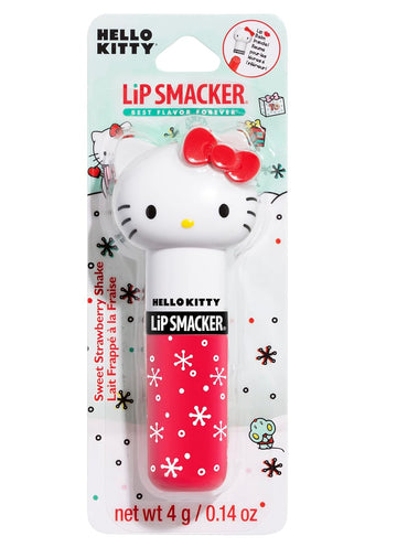 Lip Smacker Lippy Pals Swirls, Sanrio Hello Kitty, Flavored Moisturizing & Smoothing Soft Shine Lip Balm, Hydrating & Protecting Fun Tasty Glossy Finish, Cruelty-Free & Vegan - Sweet Strawberry Shake