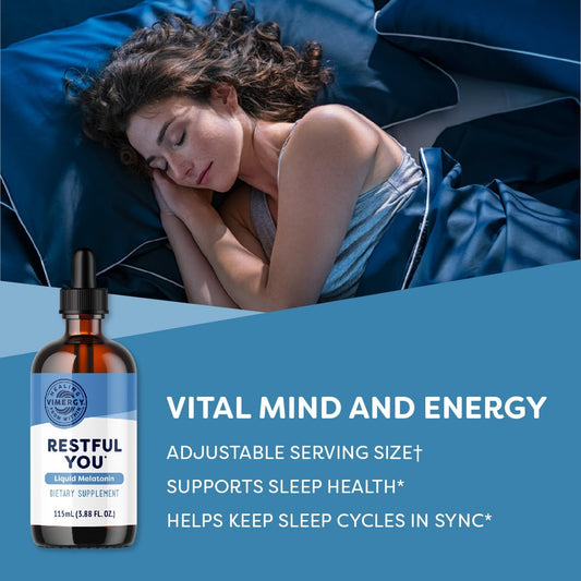 Vimergy Melatonin – Natural Sleep Aid – Sleep Supplement – Helps You Fall Asleep Faster & Stay Asleep Longer - Non-Gmo, Gluten-Free, Kosher, Soy-Free, Vegan, Paleo (115 Ml)