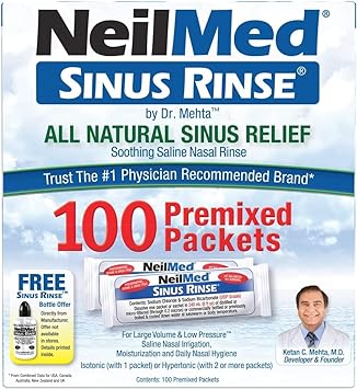 Neilmed Sinus Rinse - Nasal Rinse Refill Kit - 100 per Box