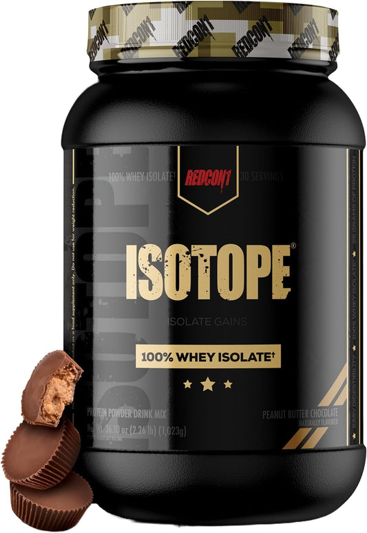 REDCON1 Isotope 100% Whey Isolate, Peanut Butter Chocolate - Keto Frie