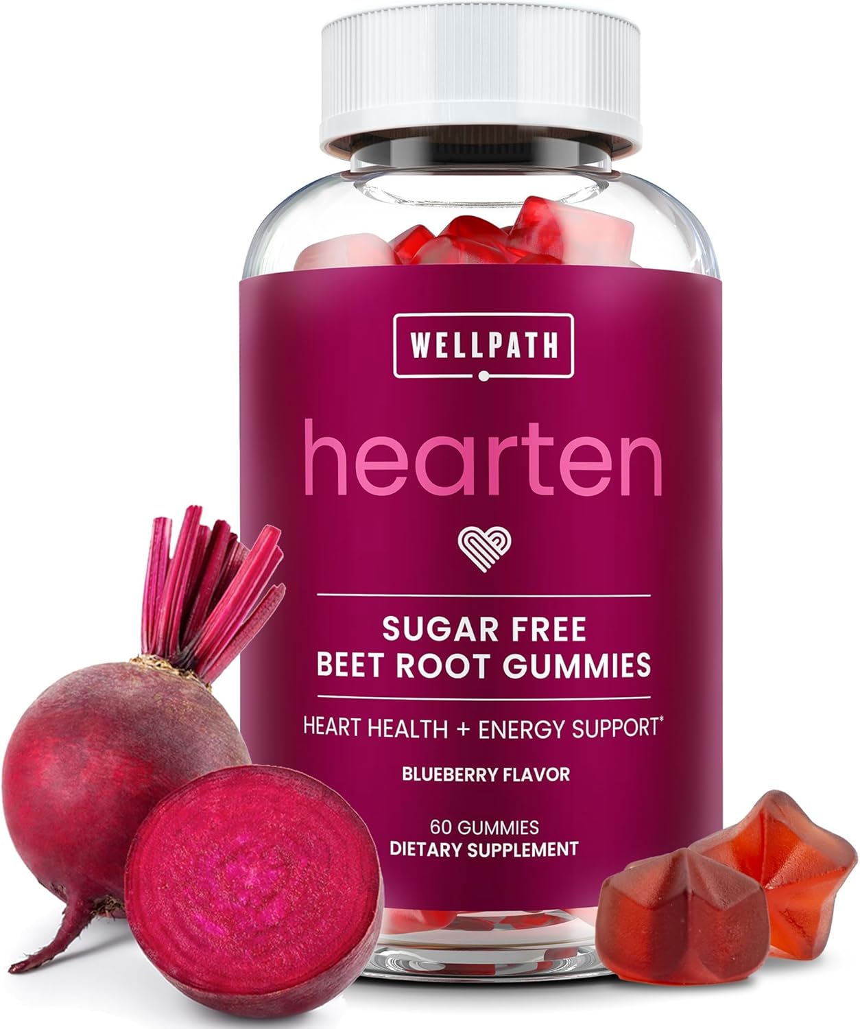 Wellpath Beet Root Gummies (Sugar Free - Blueberry Flavor) 1500 Mg | Tasty Beets For Blood Pressure Support | Super Nitric Oxide Beets Chews & Antioxidants | Vegan, Non-Gmo, 60 Ct