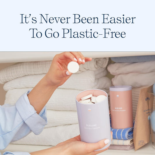 Blueland Laundry Essentials Kit - Plastic-Free Laundry Detergent Tablets, Oxi Booster, And Reuseable Natural Wool Dryer Balls For Dryer - Eco Friendly Alternative To Sheets Pods And Liquids