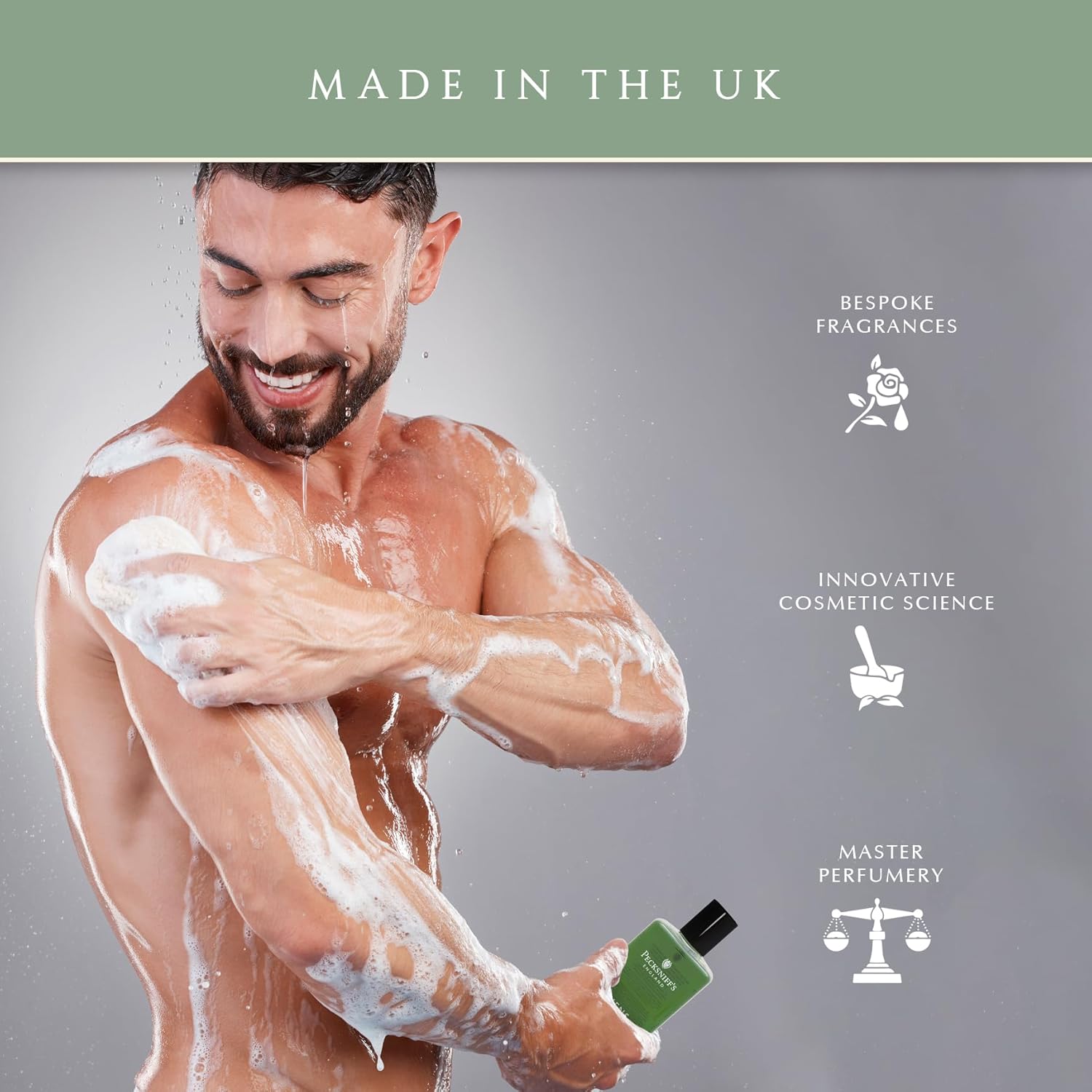 Pecksniff'S Men'S Luxurious Moisturizing Bath & Shower Gel | Luxury Shower Fougere Scent With Bergamot, Leather, Lavender | Mens Shower Gel | Invigorating Classic Scent, 500Ml : Beauty & Personal Care