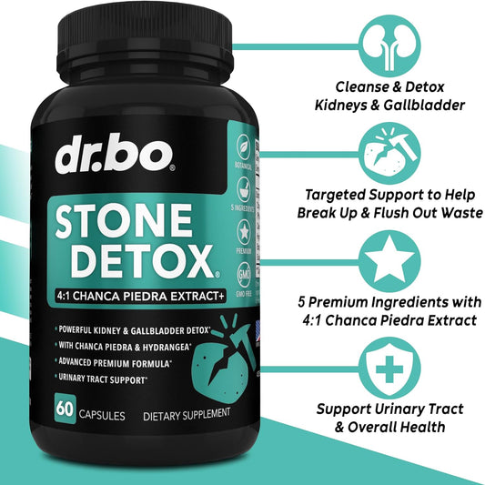 Stone Breaker Chanca Piedra Capsules - Stone Detox for Kidney Cleanse Detox, Gallbladder Formula with Hydrangea Root - Natural Gallstones Kidney Stones Dissolver Gallbladder Flush Pills - 60 Capsules