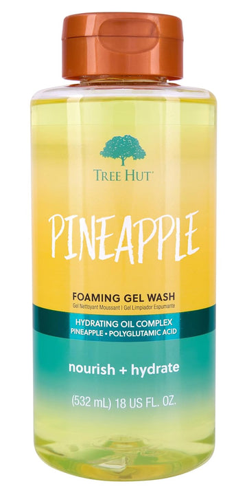 Tree Hut Pineapple Hydrating & Moisturizing Foaming Gel Wash, 18 Oz