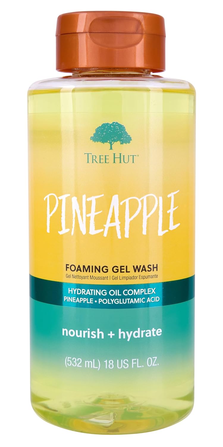 Tree Hut Pineapple Foaming Gel Wash | Cleanse & Soothe Skin Without Stripping Moisture | Made With Our Hydrating Oil Complex | 18 Fl Oz