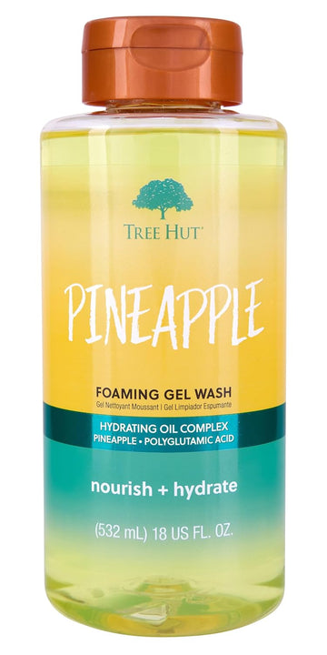 Tree Hut Pineapple Foaming Gel Wash | Cleanse & Soothe Skin Without Stripping Moisture | Made With Our Hydrating Oil Complex | 18 Fl Oz
