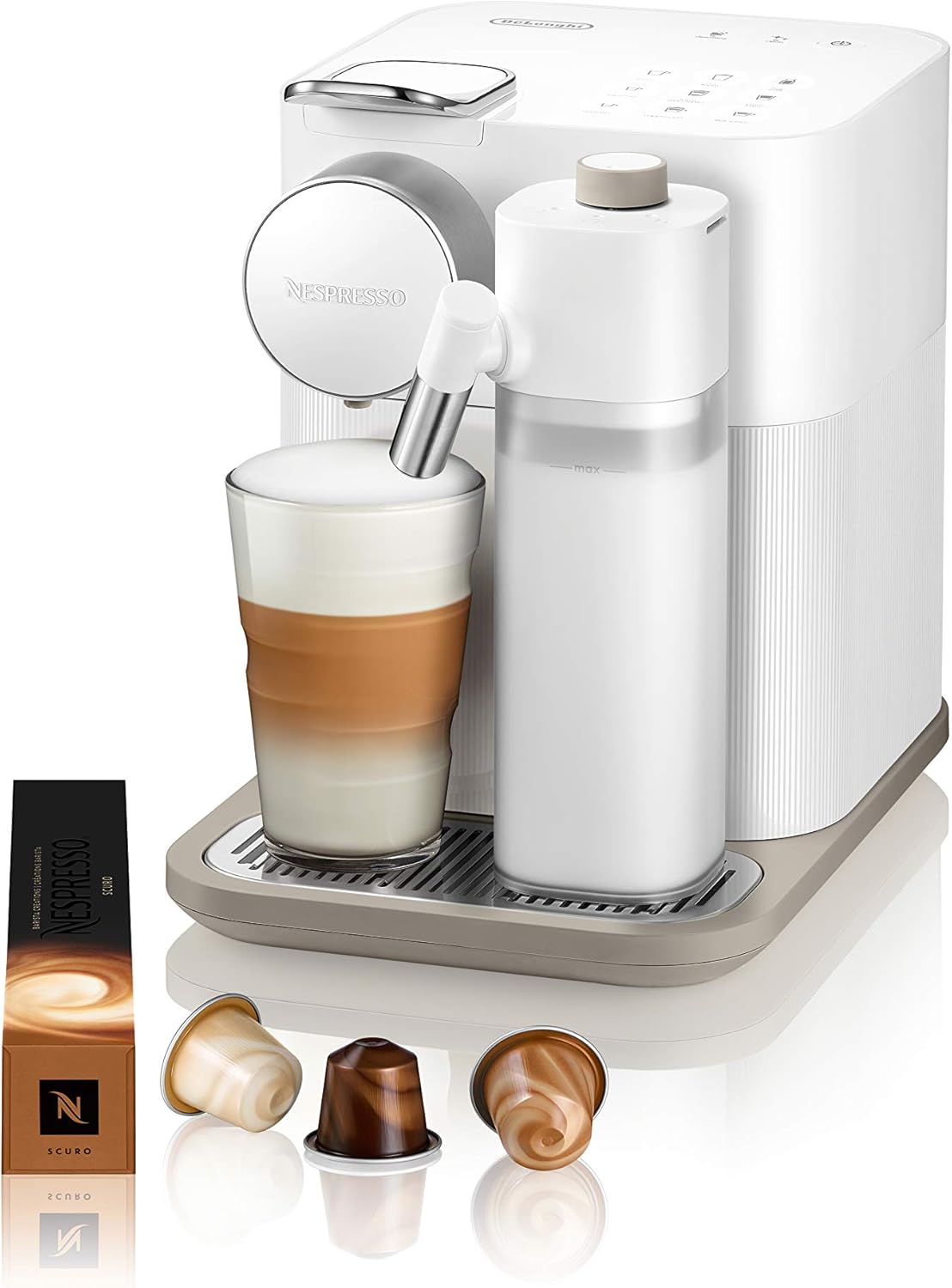 Nespresso Gran Lattissima Original Espresso Machine with Milk Frother by De'Longhi, Fresh White: Home & Kitchen