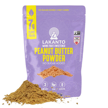 Lakanto Peanut Butter Powder - Sweetened With Monk Fruit Sweetener, 7G Protein, Powdered Pb From Roasted Peanuts, 3G Net Carbs, Keto, Vegan, Gluten Free, Smoothies, Sauces, Baking (8.5 Oz)