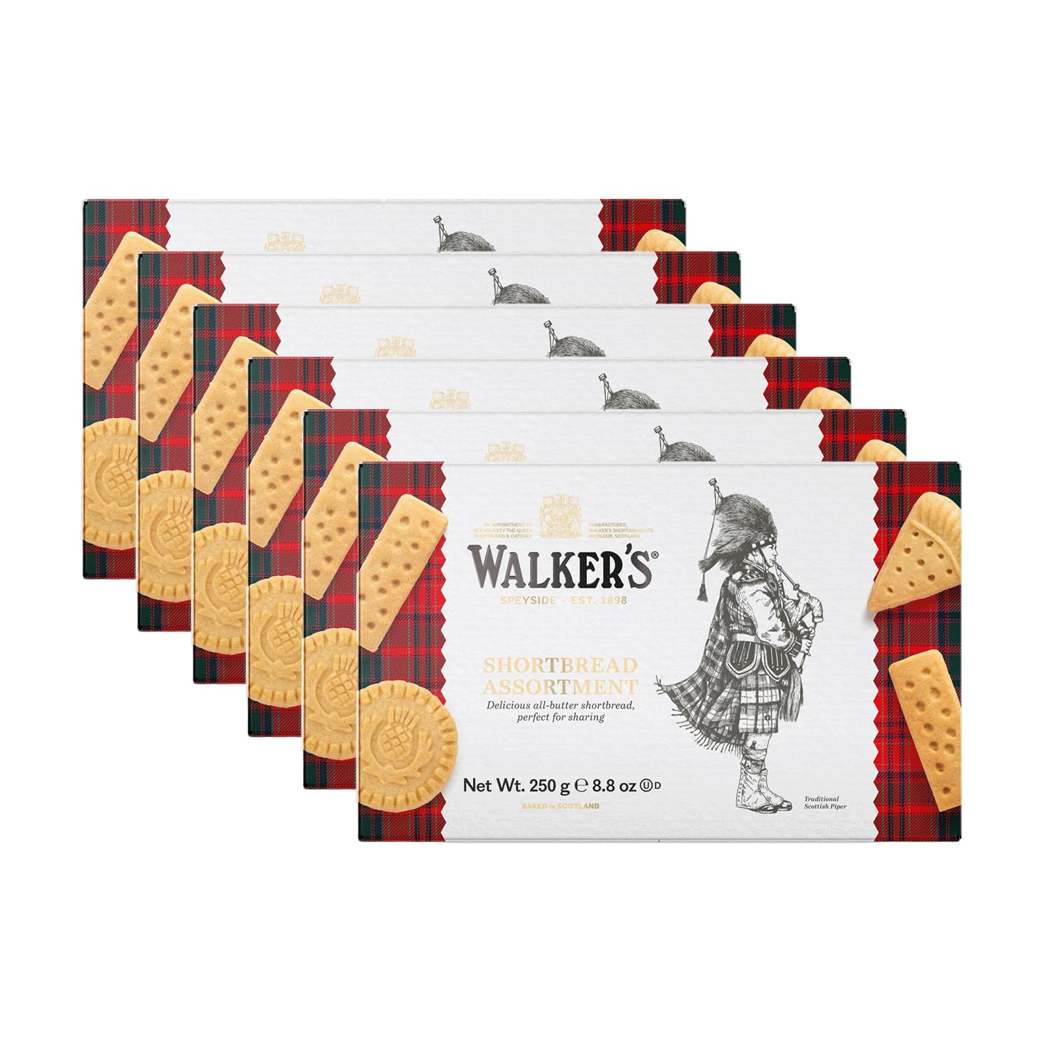 Walker’S All-Butter Assorted Shortbread - 18 Assorted Cookies Per Box (Pack Of 6) - Authentic Shortbread Cookies From Scotland