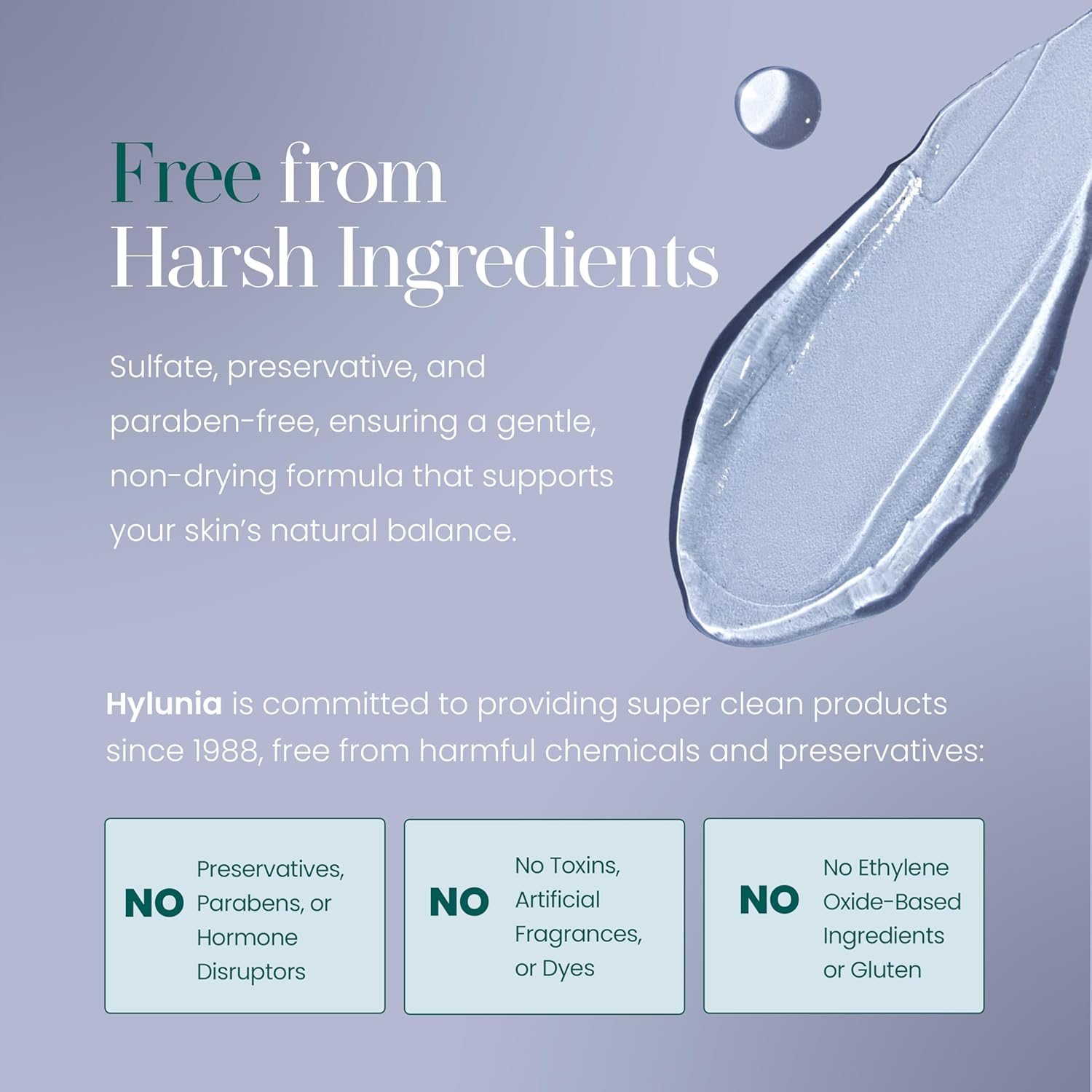 Hylunia Facial Cleansing Gel, Hydrating Cleanser & Makeup Remover W/Hyaluronic Acid, Organic Lavender & Plant Extracts. Deep Cleans, Balances Skin, Soothes Acne-Prone Skin. Sulfate Free. 5.1 Fl. Oz. : Beauty & Personal Care