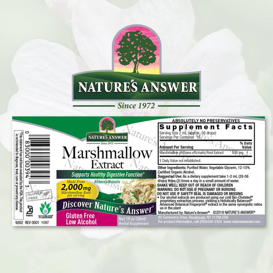 Nature's Answer Marshmallow Root with Organic Alcohol, 1- 