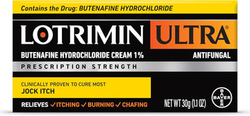 Lotrimin Ultra Antifungal Jock Itch Cream with Butena?ne Hydrochloride, Jock Itch Treatment for Men, Women, and Kids Over The Age of 12, 1.1 oz Tube