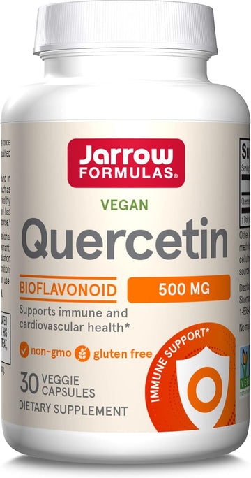 Jarrow Formulas Quercetin 500 Mg - Bioavonoid - Quercetin Dietary Supplement - 30 Servings (Veggie Caps) - Supports Healthy Cellular Function, Cardiovascular Health, Immune Health & Response