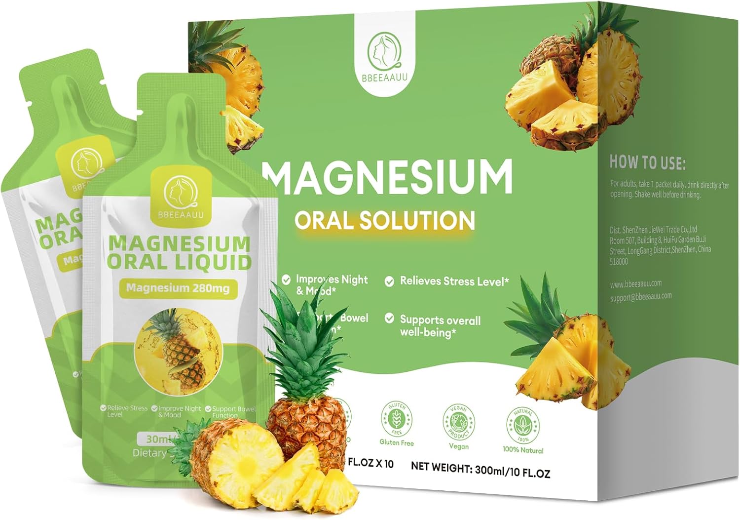 Magnesium Citrate Liquid (10 Oz), High Absorption Magnesium Citrate Drink, Magnesium Citrate Oral Solution Supplement With Bromelain, Vitamin C D3 B6 Zinc For Night, Muscle & Energy Support