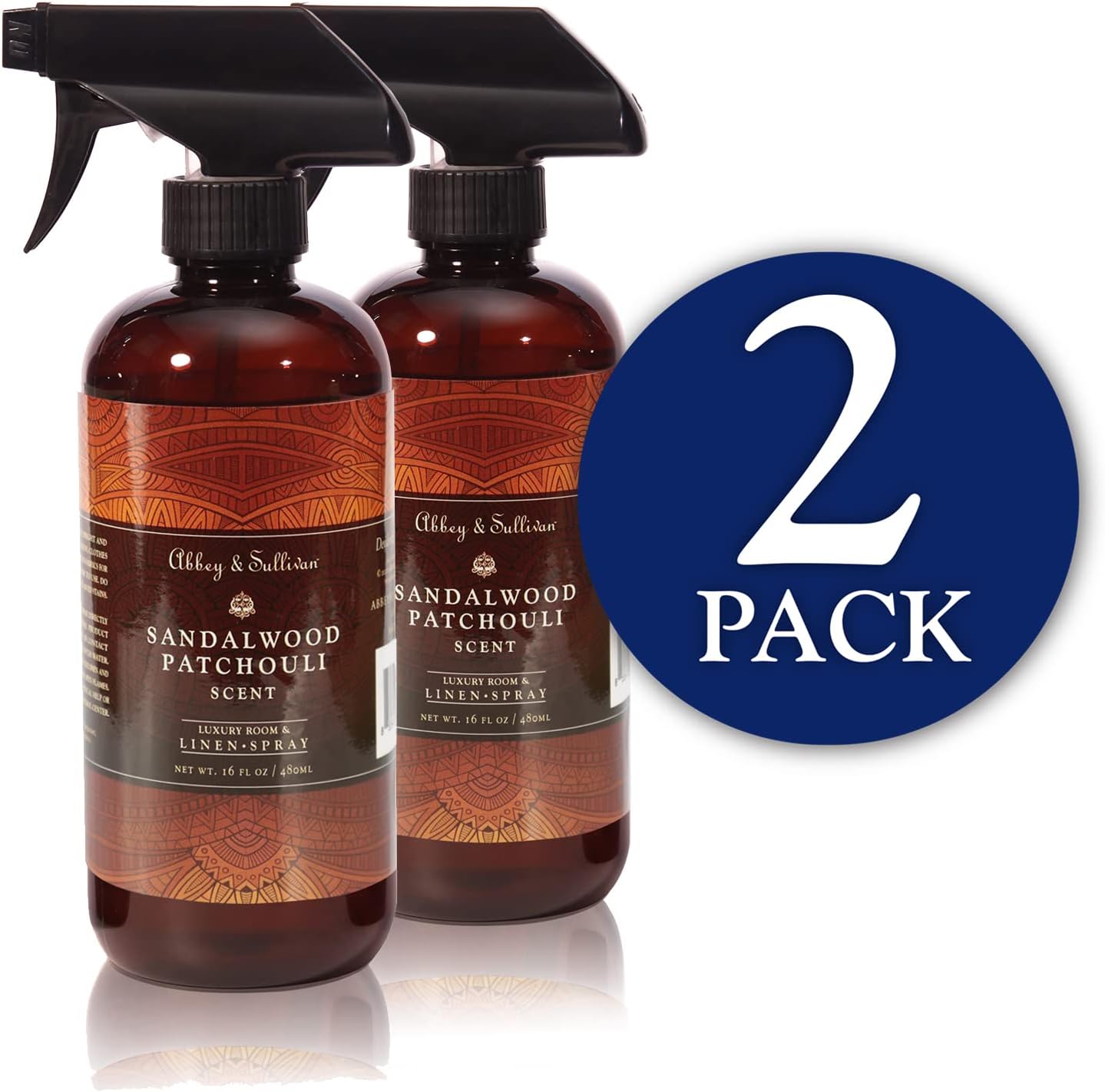 Abbey & Sullivan Linen Spray, Sandalwood Patchouli, Pack of 2, 16 oz. : Health & Household