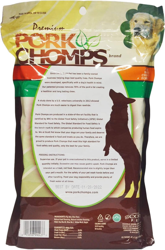 Pork Chomps Dog Chews, 5-Inch Munchy Sticks, Assorted Flavors, 100 Count