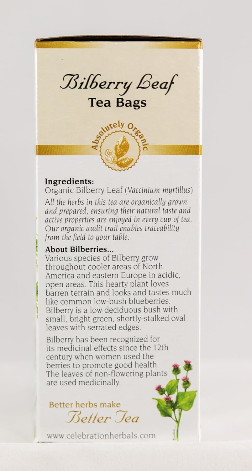 Celebration+Herbals+Teabags+Herbal+Tea+Bilberry+Leaf+Organic%2C+24+Bags : Grocery Tea Sampler : Grocery & Gourmet Food