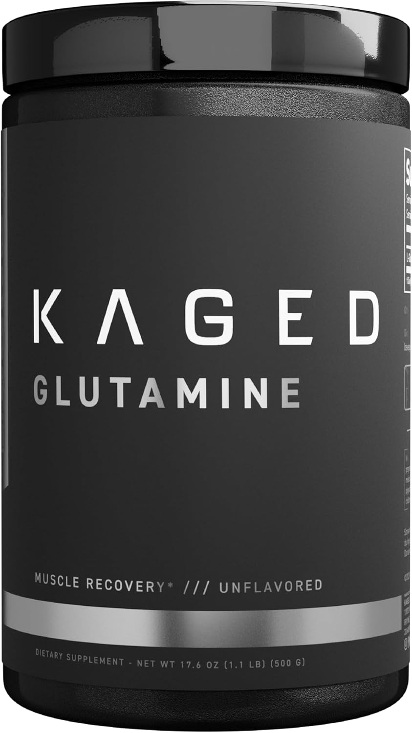 Kaged Muscle, L-Glutamine Powder 500 Gram, Vegan, Support Muscle Recovery, Post Workout, Glutamine, Banned-Substance Free, Unflavored, 100 Servings