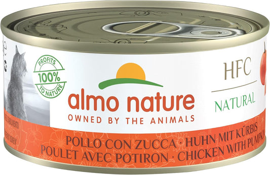 24 x Almo Nature Hfc Natural Wet Cat Tin - Chicken With Pumpkin 150g :Pet Supplies