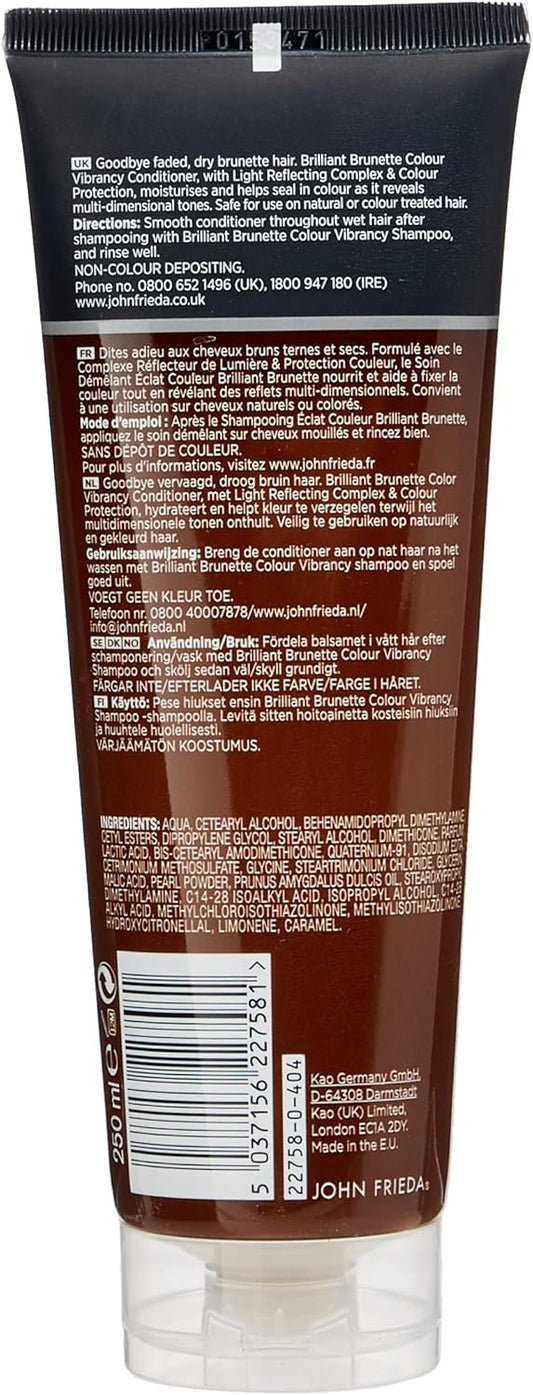 John Frieda Brilliant Brunette Colour Protecting Moisturising Conditioner 250Ml