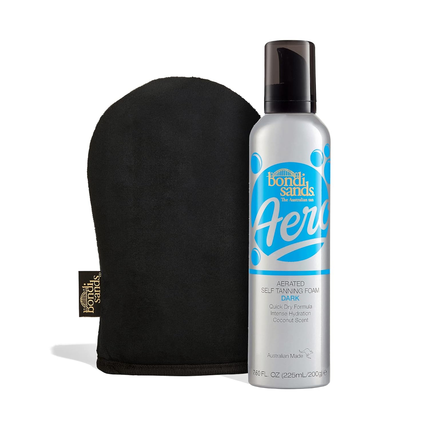 Bondi Sands Aero Dark Self Tanning Foam + Application Mitt | Includes Lightweight Sunless Foam + Reusable Mitt for a Flawless Finish ($35 Value)