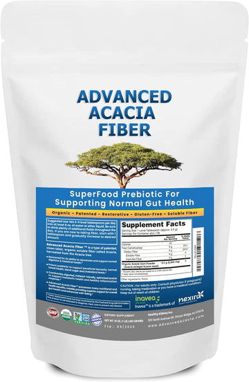 Advanced Acacia Fiber Powder 16oz Soluble Fiber Leaky Gut Repair Powder. Organic Fiber Supplement Powder for Gut Health, Regularity, Digestive Rejuvenation